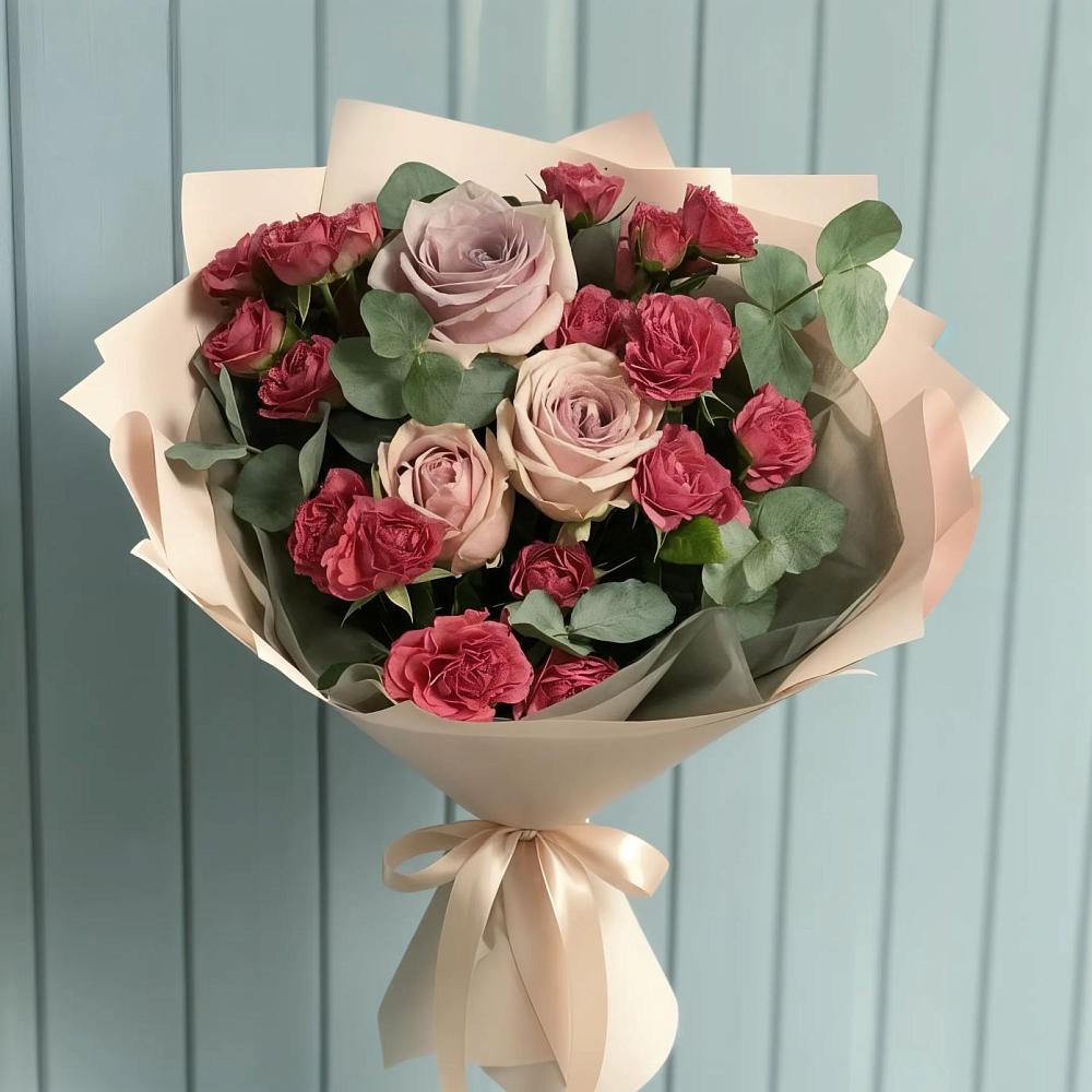 Букет цветов из: Гвоздики и Розы в Боре
