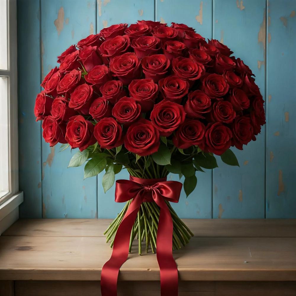 Букет Красные розы Блэк Меджик в Боре