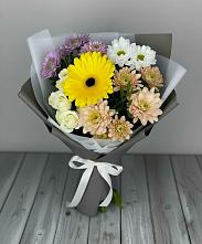 Букет цветов из:  Розы, Герберы и Хризантемы в Боре