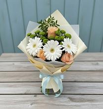 Букет цветов из:  Герберы, Розы и Хризантемы #REPLACE_PRED# Боре