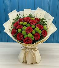 Букет цветов из:  Розы и Хризантемы в Боре