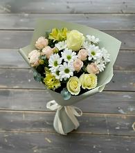 Букет цветов из:  Альстромерии, Розы и Хризантемы в Боре